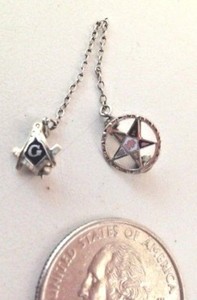 Vintage .925 Sterling Silver Masons Masonic and Eastern Star Pins