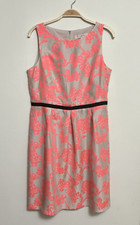 Ann Taylor LOFT Dress Size 6  Sleeveless Neon Floral Back Zip Ribbon Waist NWT