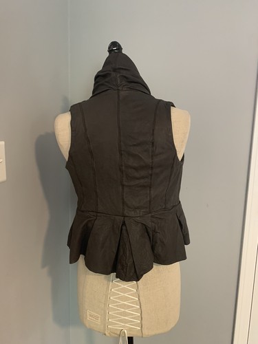 All Saints Kellva Gilet Asymmetric Leather Vest Top Victorian Boho Steampunk - Bild 3 von 10