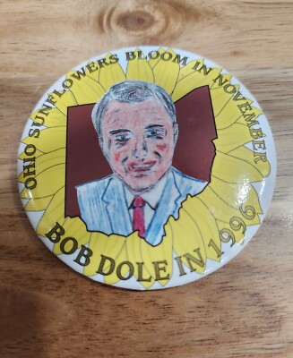 Vintage Bob Dole Republican Presidential Senator Ohio Campaign Pin Button