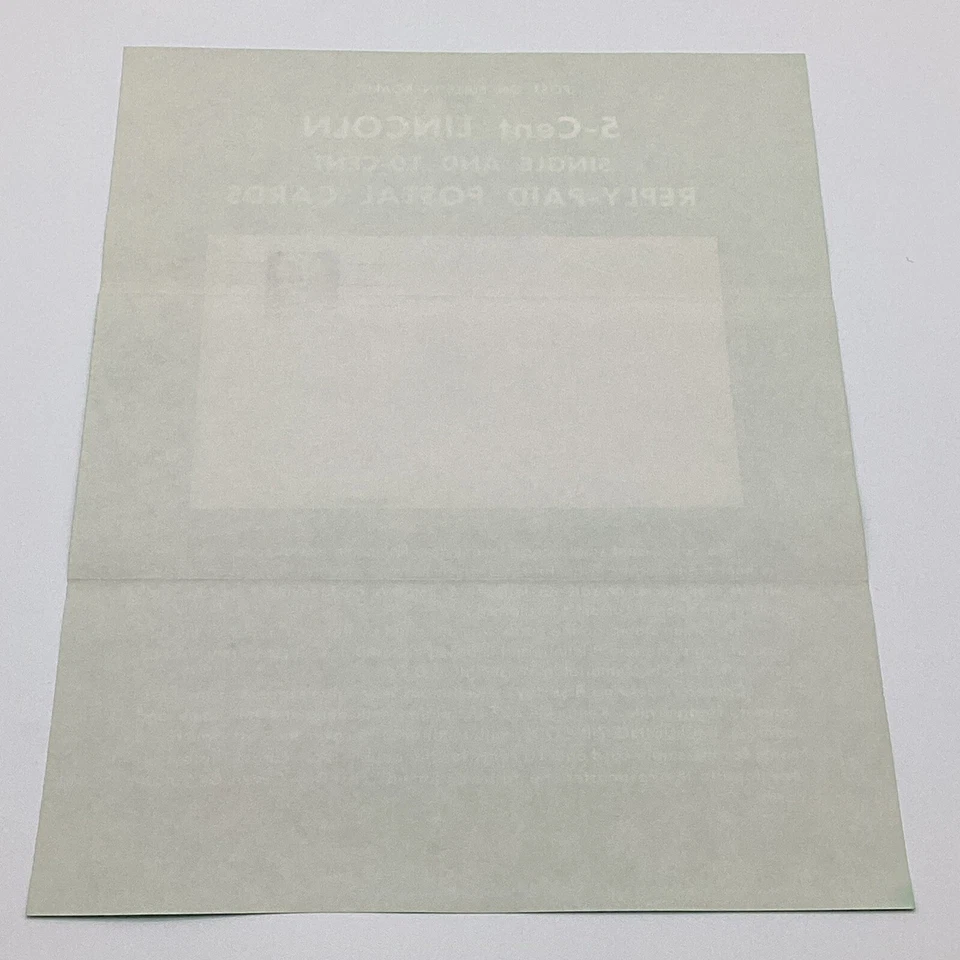 ‘67 5¢ Lincoln Single & 10¢ Reply-Paid Commemorative Postal Card FDC Bulletin Ad - Image 4 of 4