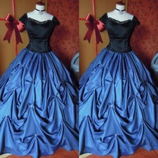 Satin Wedding Dresses Victorian Short Sleeves Beaded 1970s Vintage Bridal Gowns