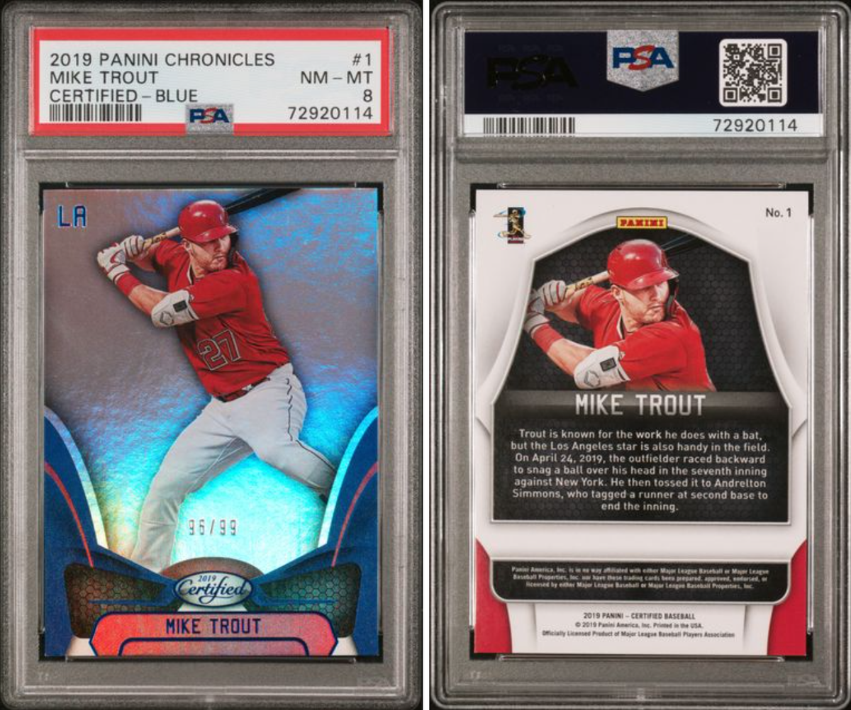 2019 Panini Chronicles - Certified Mike Trout #1 Blue /99 for sale