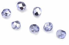 50 Lilac Metallic Faceted Czech Glass Beads 6MM