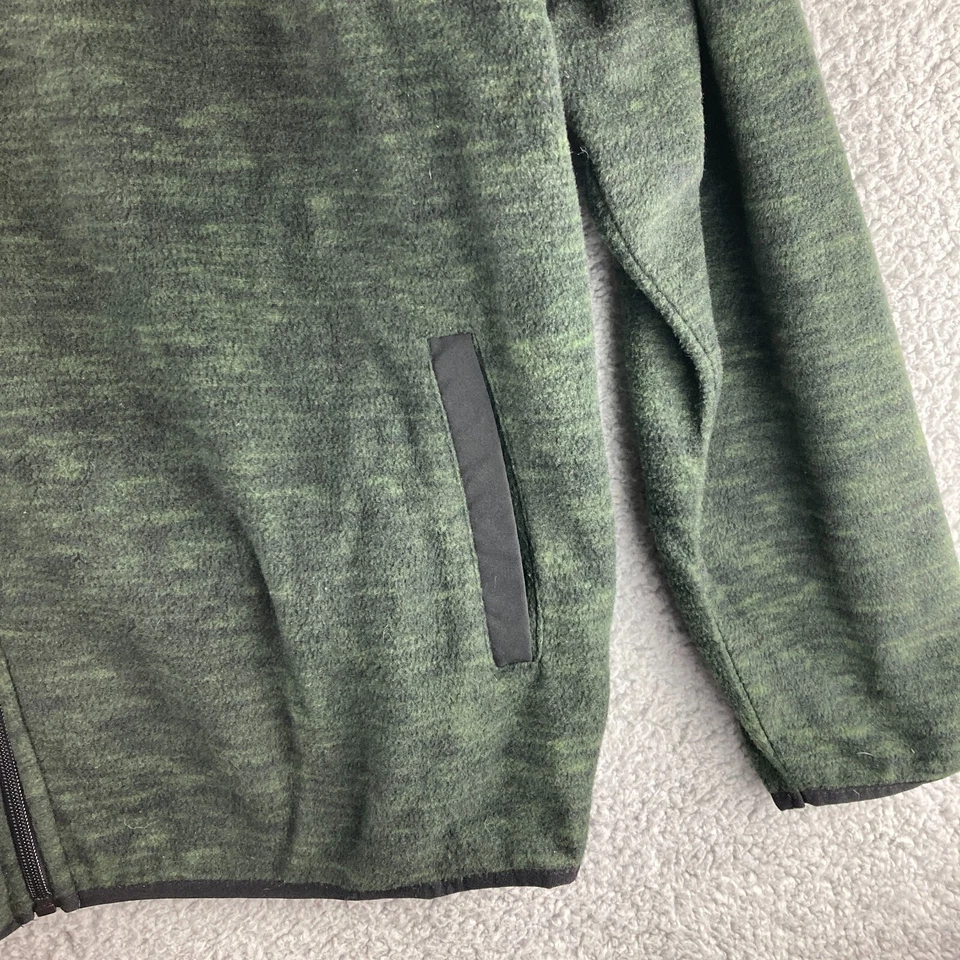 Open Trails Mens Size Large Green & Black Fleece Jacket Full Zip Pockets - Image 3 of 4