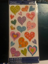 sticko patterned hearts 19 piece stickers