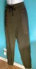 Public School Unisex Size L Olive Green Jogger Track Pants Drawstring Waist Tie