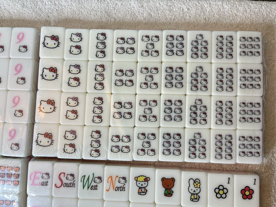 Raro Hello Kitty Funbox Mahjong Juego Azulejos NUEVO Sin Usar Sanrio 2006 Completo ¡GUAU! Foto 4 de 4