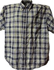 Route 66 Shirt Men s XL Plaid Button Down 100 Cotton Vintage