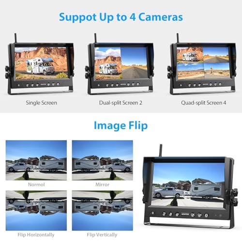 9 Inch Magnetic Solar Wireless Backup Camera System, 9600mAh Solar 9"-1 Cam - Picture 5 of 8