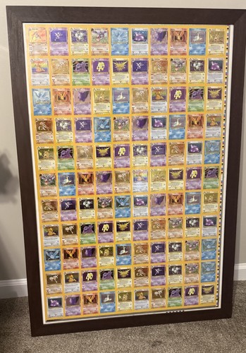 1999 POKEMON FOSSIL HOLO UNCUT SHEET FRAMED KB TOYS TROPICAL MEGA BATTLE PRIZE