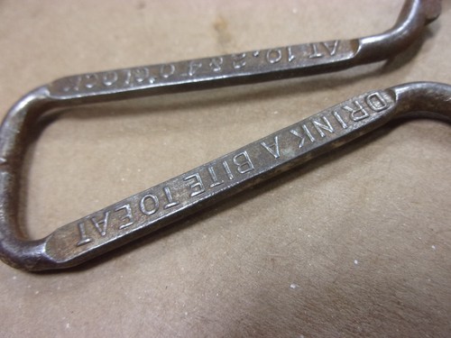 Vtg Antique Dr Pepper Drink A Bite To Eat Soda Pop Wire Bottle Opener At 10 2 &4 - Picture 7 of 8