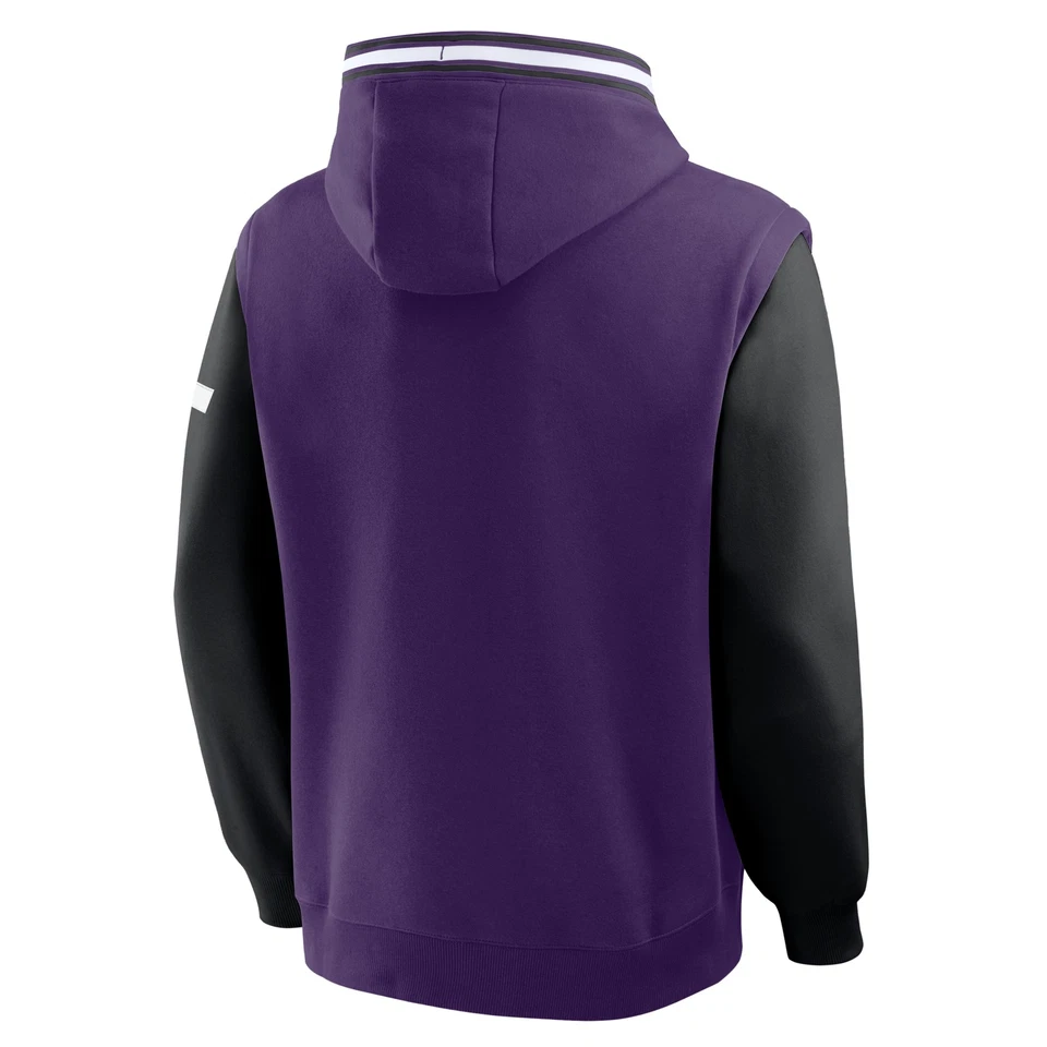 Men's Fanatics  Purple/Black Utah Jazz Half Court Shot Clock Fastbreak Hoodie - Image 2 of 2