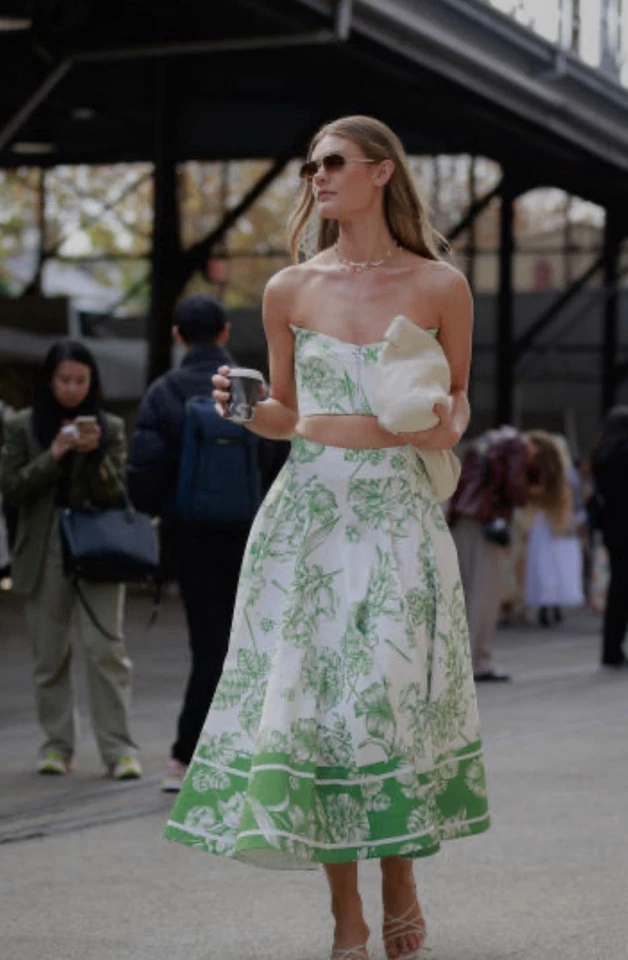 Leo Lin Chelsey Bustier 14AU 10US Harmony Floral Print Garden Party White BNWT - Image 4 of 4
