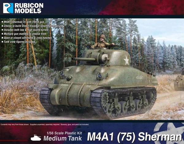 Rubicon Models M4A1 (75) Sherman 1/56 28Mm Usa Briten Medium Tank Wwii 75Mm Ii-image