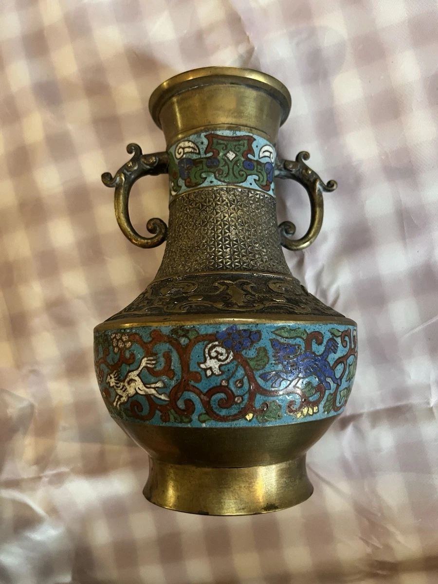 骨董品 景泰蓝古董原始1900-1940 年日本花瓶| eBay