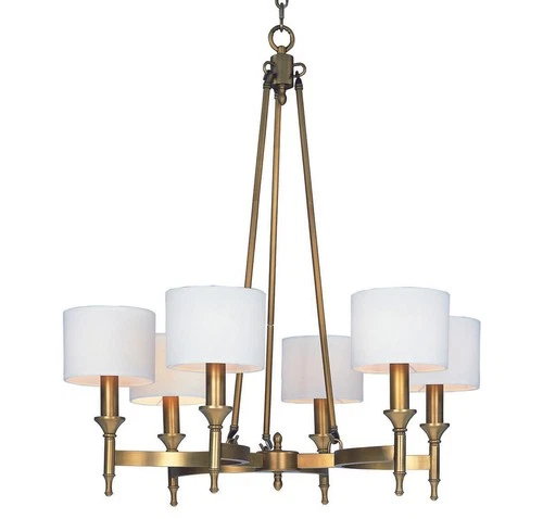 Maxim 22375OMNAB Fairmont 30" 6-Light Chandelier in Natural Aged Brass - Picture 2 of 2