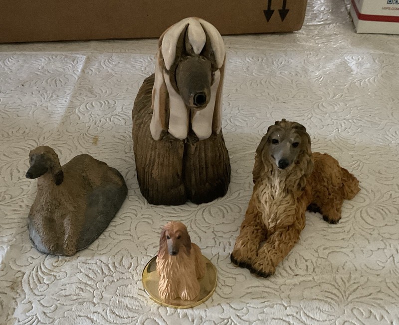 Afghan Hound Dog Figures Set Of 4 