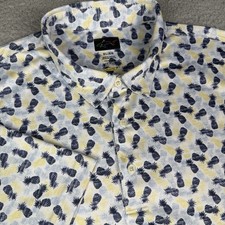 Greg Norman Golf Shirt Mens XL Pineapple Print ML75 PlayDry Performance Polo
