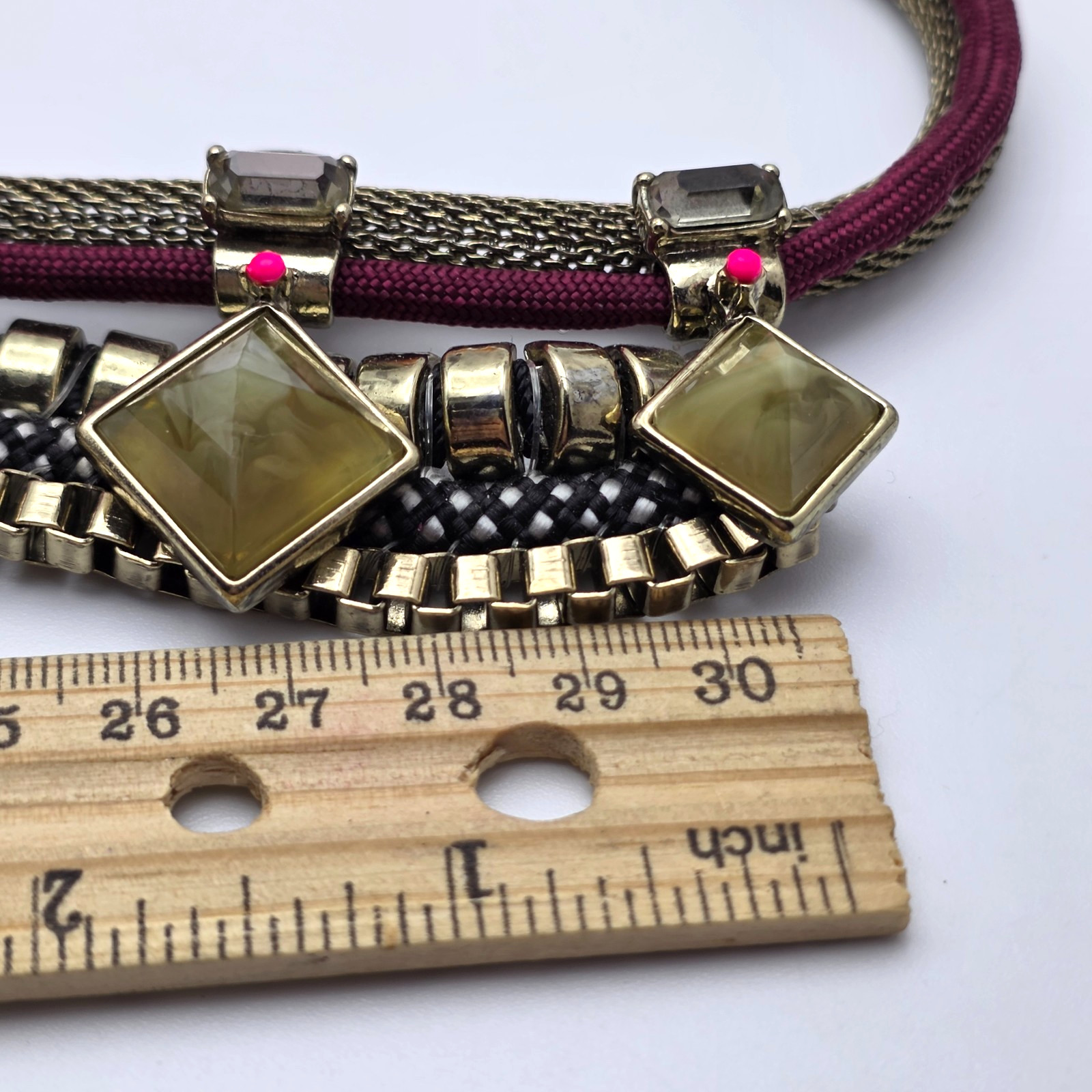 Ann Taylor LOFT Signed Statement Bib Necklace, Go… - image 8