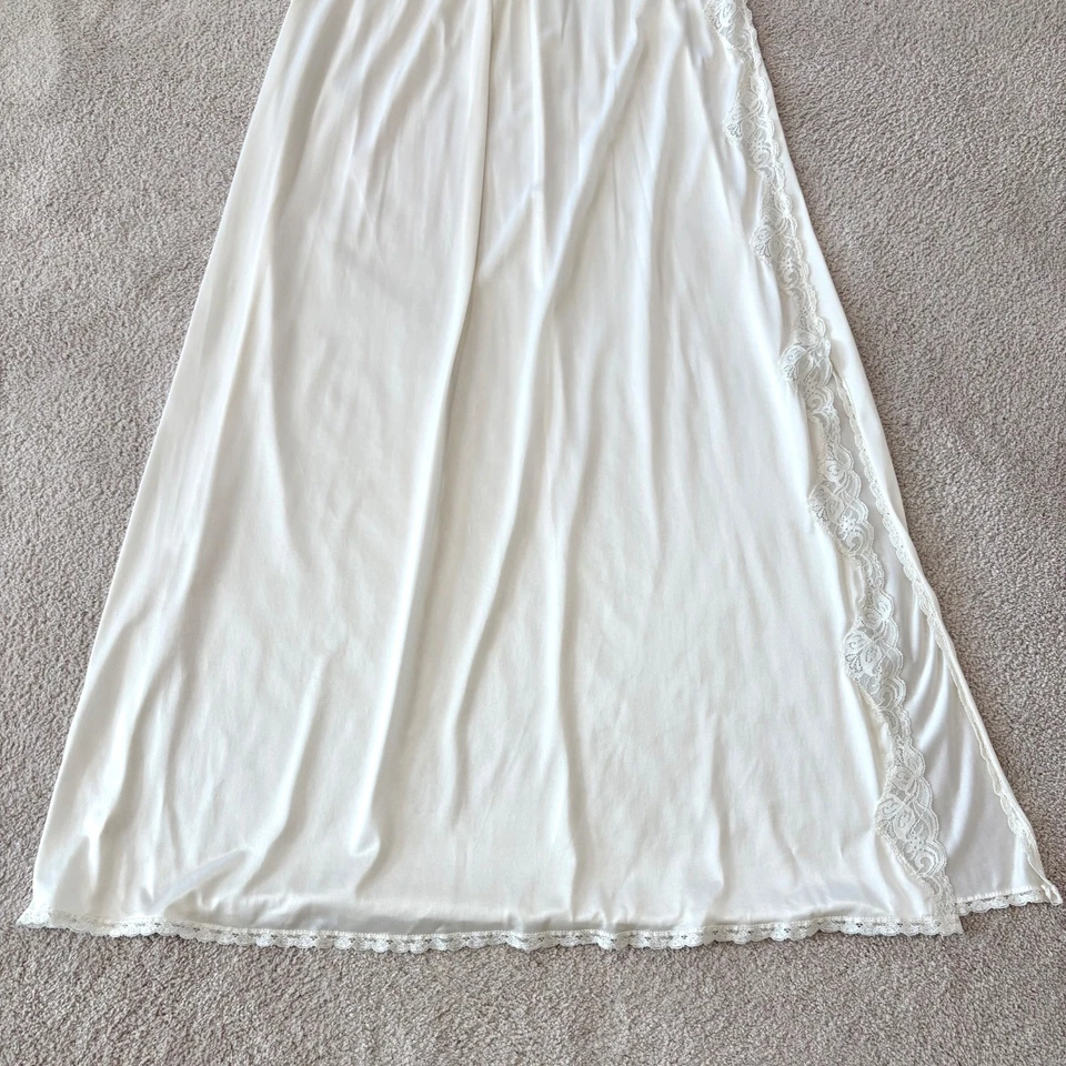 Camisón de novia de nailon con ribete de encaje crema largo Miss Elaine de colección talla M (ajuste L-XL) Foto 4 de 4