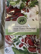 Michel Design Works CHRISTMAS BOUQUET COTTON Table Runner  ~~  15" x 72" Size