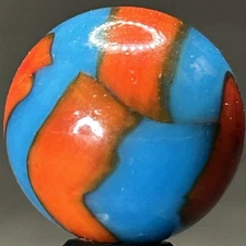 Vintage Peltier NLR Spiderman / Superboy Rainbo Marble, .69" MINT