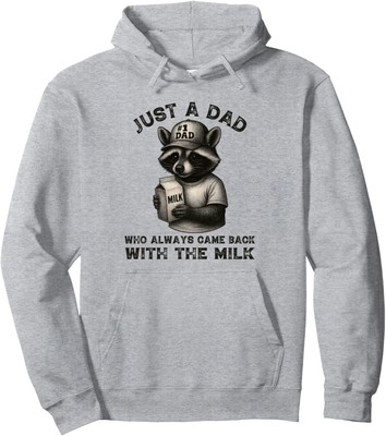 Just A Dad Who Always Came Back Racoon Funny Unisex Hooded Sweatshirt
