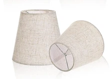 Small Tweed Empire Lamp Shade Clip on Candelabra Bulb 3.5x5x5 inch Fabric