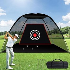 Kapler 12x7FT Golf Hitting Net Indoor Garage and Outdoor Backyard Use Heavy Duty