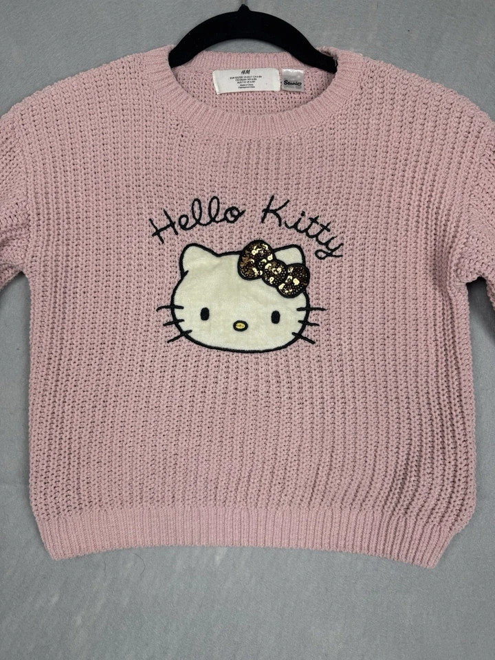 Suéter Grueso Manga Larga H&M Sanrio Hello Kitty Niña 6X/7 Rosa Foto 3 de 4