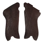 German Original WW2 P08 Luger Checkered Pattern Wooden Pistol Grips Reproduction