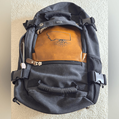 Vintage kaka backpack L canava leather convertible duffle Travel unisex laptop