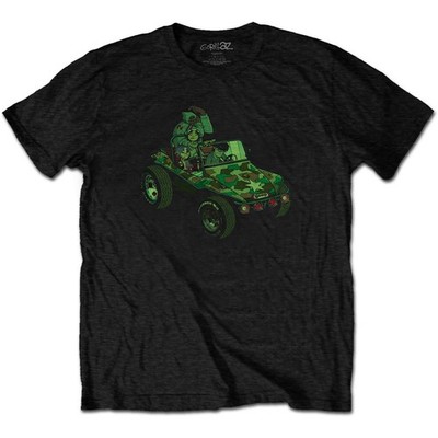 Gorillaz 'Group Green Geep' Schwarzes T-Shirt NEU