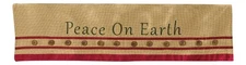 Peace On Earth Embroidered Burlap Holiday Fireplace Mantle 45 Inch Scarf