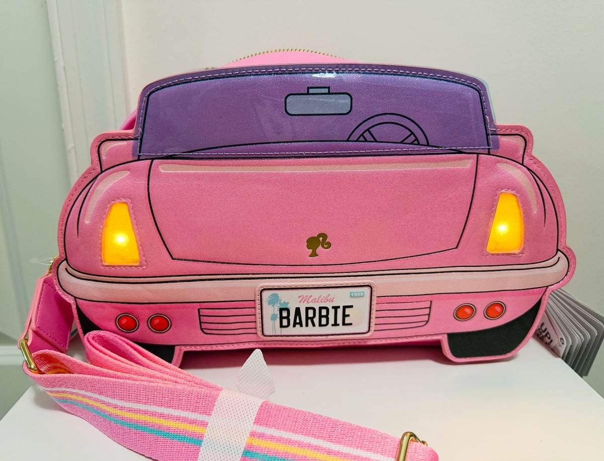 Loungefly Mattel Barbie Corvette Car LIGHT UP GLITTERY Crossbody
