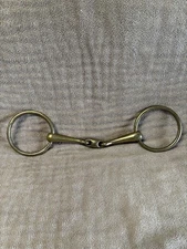 Preowned possibly vintage brass O ring snaffle horse bridle bit #B3