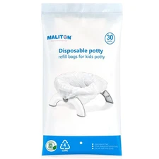 30 Counts Disposable Potty Liners with Absorbent Pads, Portable Travel Toilet