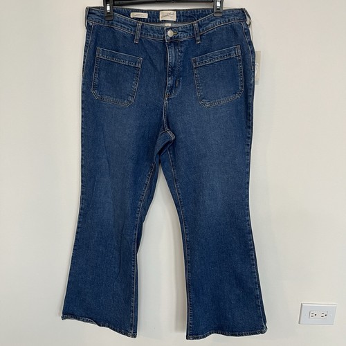 Pantalones de mezclilla acampanados para mujer Universal Thread tiro alto talla 17 - Imagen 2 de 7