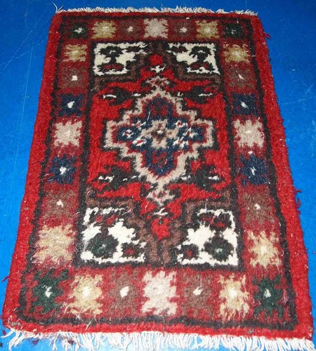 Alfombra vintage Oriental hecho a mano 40cm x 59cm 1970s - 1C762 - Picture 6 of 7