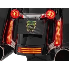 Ciro 40044 Red LED Filler Panel Accent Lights Chrome Harley Touring FLH/R 14-Up
