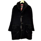 ARMANI JEANS Men Coat Size EU54 UK44 2XL Black Button-Front Long Collared