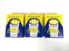 Vintage Yellow Chalk School Mate 3 Boxes 36 Sticks