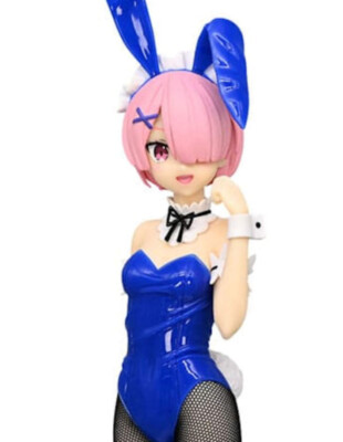 FURYU PVC STATUE BICUTE BUNNIES RE ZERO RAM BLUE DRESS FIGURE 30 CM NEW!!