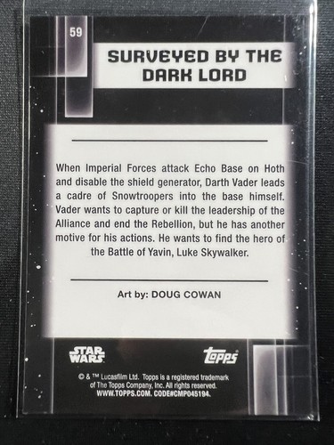 2021 Topps Star Wars Chrome Galaxy #59 Surveyed by the Dark Lord (Doug Cowan) - Picture 2 of 2