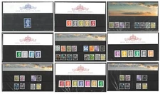 2017 - 20 Machin & Regional Presentation Packs 105 to 113. Each sold separately.