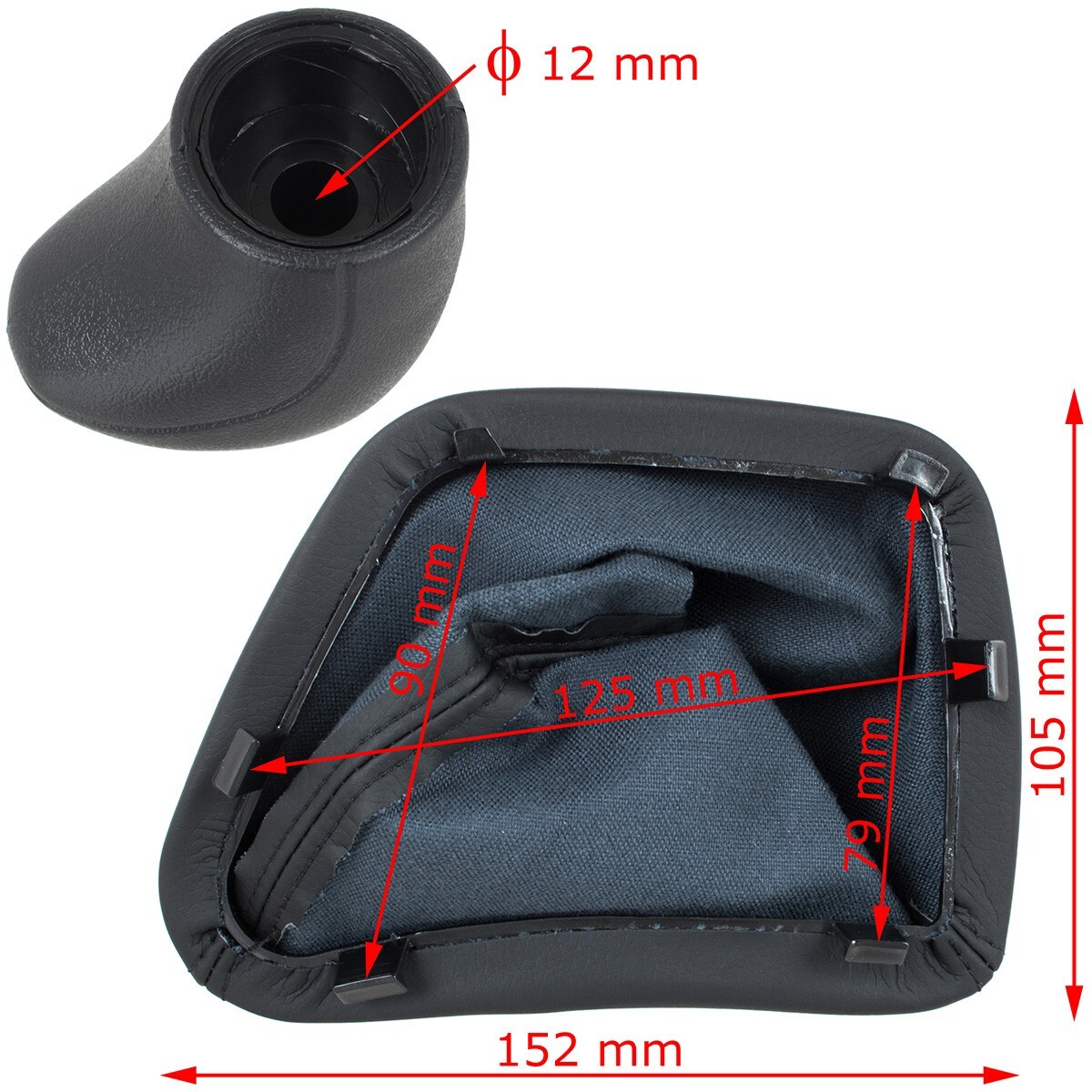 Pommeau De Levier De Vitesse Noir 6 Vitesses Pour Mercedes Sprinter W906 (2006-2018) Conduite à Gauche - ABS Et Cuir - 8