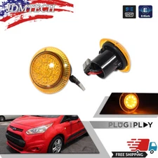 2x Amber Lens LED Side Marker Lights 9T1Z13K376A for 10-21 Ford Transit Connect