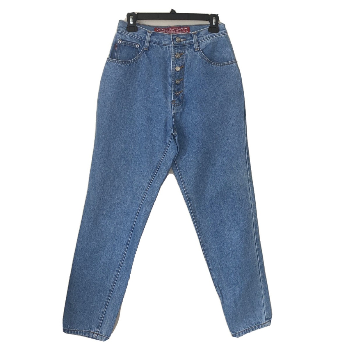 no excuses vtg 90s high waisted mom jeans button fly juniors 9/10