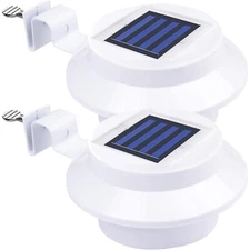 LED Solar Gutter Lights Outdoor Garden Wall Front Door Fence Deck Lighting Lamps